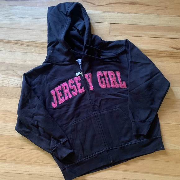 Jersey Girl Zip Hoody w/ Sequined Letters Med/Large (READ DESCRIPTION) - Picture 5 of 11